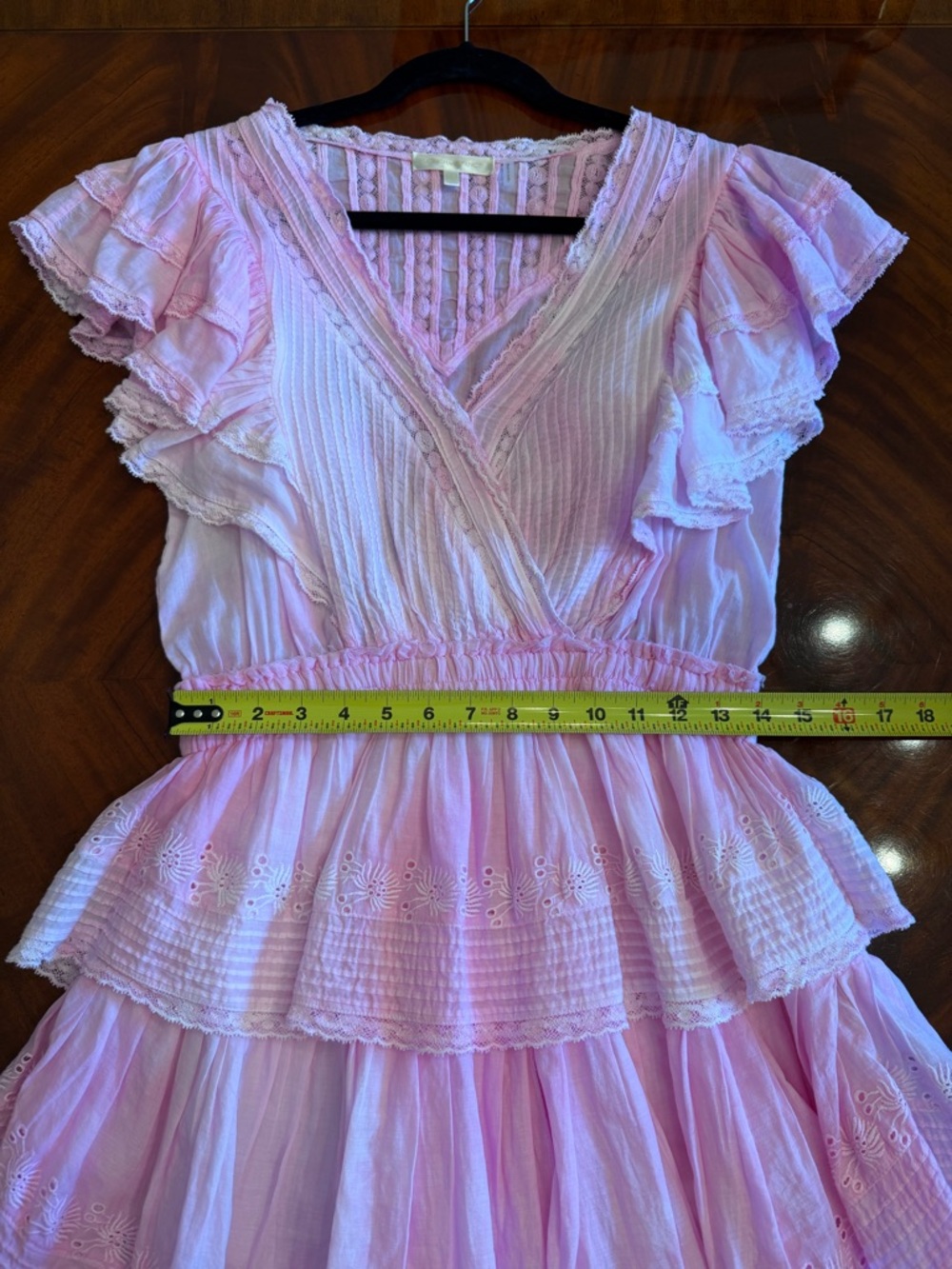New Loveshackfancy Gwen Dress Peony Pink Size Medium - Picture 15 of 17